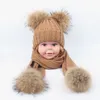 chapeau et écharpe pour enfants 1-8 ans russie bébé fille casquette 2018 rue robe enfants mode photographie accessoires tricot chapeaux