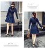 New korean fashion women's turn down collar long sleeve denim jeans sashes a-line dress plus size XXL