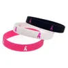 1pc Cancer Ribbon Silicone Wristband Motivational Dekoration Logo Bär det här meddelandet som en påminnelse i det dagliga livet