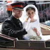 2019 Prens Harrymeghan Markle Uzun Kollu Gelinlik 2018 Basit Satin Bileau Boyun Uzun Gelin Gelinlikleri Mahkeme Tren C251J