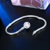 1pcs Flower Silver Plated Fit Charm Beads Bracelets Snake Chain for pandora Bangle Bracelet Women Girl Gifts BR010