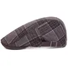 Unisex Classic Wool Plaid Beret Flat Cap Newsboy Duckbill Hat Fahion Driving Painter Artist Cap för Mens