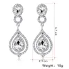 Shining Fashion Crystals örhängen Rhinestones Long Drop Earring For Women Bridal Jewelry Wedding Present For Bridesmaids BW-010