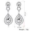 Boucles d'oreilles brillantes de mode brillant Long Drop Boucle d'oreille pour femmes Bijoux de mariée Cadeau pour les demoiselles d'honneur BW0105651407