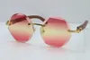 New Carved Wood Sunglasses T8200311 Rimless Unisex Limited edition Good Quality Glasses Decoration gold high quality lenses2689306