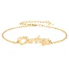 اسم "Courtney" Charm 18K Gold Plated Stainless Stains Bracelets for Women Figured Custom Charm Gift