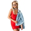 Women Sexy Clothing Summer Casual Solid Color Bodycon Dresses Female Scoop Neck Backless Mini Dressess XS-L3039
