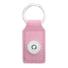 Vierkante lederen sleutelhanger sieraden 18 mm drukknopen sleutelhanger ketting Fit Snaps sieraden sleutelhanger