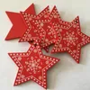 Ornement d'arbre de Noël rouge blanc pendentifs suspendus en bois ange neige cloche wapiti étoile décorations de noël pour la maison
