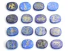 Crafts 16 PIECES Natural Chakra Quartz Lapis Amethyst Tiger Eye Stone Engraved Crystal Reiki Healing KARUNA Magic Symbols Set