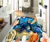 Carta da parati del bagno del pavimento 3d Ocean World PVC Carte da parati autoadesive per pavimenti decorazioni per la casa