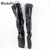 Wonderheel new extreme high heel 7" wedges heel ballet thigh high boot sexy high heels lace up matte leather over the knee boots