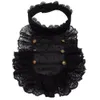 Vintage handgjorda steampunk Victorian Royal Men Ruffle Black Lace Löstagbar krage Jabot Cosplay Costume Accessory