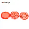 Volcanee Wholesale Newest Plastic 60mm 5 colors magnetic herb Grinders 3 Parts for dry herb Grinder