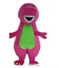 2018 Fabriksförsäljare Hot Profession Barney Dinosaur Mascot Kostymer Halloween Cartoon Vuxen Storlek Fancy Dress