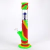 Szklany bong rig fig inailue unikalny design mini niezniszczalny silikonowy rura wodna bongs palenie hakah z smyczką do wosku suche zioło