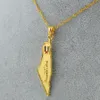 Anniyo Palestine Map National Flag Pendants Necklaces Chain Gold Color Jewelry For Women Men Palestinian Gift 0051013091753