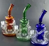 Tornado Klein Recycler Glass Bong 샤워헤드 Perc Heavy Base Water Pipe Dab Oil Rigs Glass Rig Bent Tube 다채로운 봉 WP308