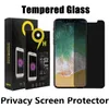 İPhone 14 13 12 11 Pro MAX XR 7 8 Plus Reping Anti-Peeping Temperli Cam Perakende Paket