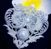 二重使用顕微鏡ジルコンDIY材料ダブルフェニックスタッセルペンダントクラスプ長セーターチェーンクラスプホワイト淡水真珠のブローチ