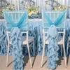 Pure Color Chiffon Seat Cover Practical Convenient Reusable Chair Covers Protector Slipcovers Hotel Banquet Home Wedding Decoration 18xm ff