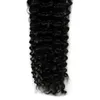 Naturlig svart Remy Micros Curly Grade 7A Mongolian Deep Curly Micro Loop Hair Extensions 100g 10 "-26" Micro Bead Hair Extensions