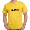 Colômbia Mens Tshirt Rússia T Shirts Homens COLÔMBIA Impressão de Manga Curta Tshirts Aptidão Algodão Macho Tops Tee