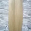 Nail Flat Tips Mänsklig hårförlängning Blond Virgin 100g Maskin Gjord Remy Human Hair On Capsule Real Hair