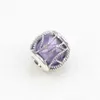 100 Real 925 Sterling Silver Purple Clear CZ Crystal Charms with Original Box Fit Pandora Silver Charms Bracelet Jewelry Making3651515