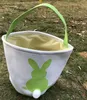 Ins Burlap Easter Bunny Kosze DIY Rabbit Torby Bunny Torba do przechowywania Juta Rabbit Ears Koszyk Wielkanoc Prezent Torba Królik Uszy Połóż Wielkanocne jaja