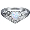 Opal Diamond Heart Ring donne anelli di fidanzamento matrimonio moda regalo jewerly 080354