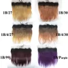 Ombre Straight Human Hair Bundles With Lace Frontal Closure 1B 27 1B 30 1B Purple 1B 99J Ombre Hair Weaves With Closure290z