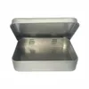 Plain silver tin box 8.8x6x1.8cm, rectangle tea mint candy business card usb storage box case