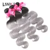 9A Ombre 1B/Grey Color Brazilian Virgin Human Hair Weave Bundles Body Wave Peruvian Malaysian Indian Cambodian Remy Hair Extensions