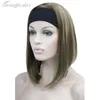 Stark skönhet Halv damer '3/4 peruk med huvudband Straight Syntetic Capless Full Hair Women Wigs 10Colors