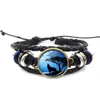 Moon Wolf Howling Glass Cabochon Bracelet charme animal bracelets d'enveloppement multicouches bracelet manchette femmes enfants bijoux de mode volonté et sable