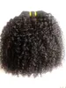 Najwyższej jakości Brazylijski Kinky Curly Human Virgin Remy Wiązki Weft Hair Extensions Natural Black 1B #