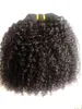 Najwyższej jakości Brazylijski Kinky Curly Human Virgin Remy Wiązki Weft Hair Extensions Natural Black 1B #