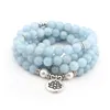 108 Amazon Mala Perle 8mm Pierre Perles Lotus Pendentif Collier Charme Bracelet De Yoga En Pierre Naturelle