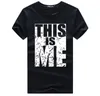 Maglietta da uomo, THIS IS ME Words Print Manica corta Bianco/Grigio/Rosso/Nero T-shirt per uomo