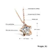 2018 Hot sale high quality Korean Exquisite design crystal inlaid Stars titanium steel chain necklace lover's jewelry