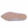 Новые красивые AB Crystal Women Flats Ownestone заостренные ноги с элегантной свадебной обувью подходящие плюс размеры невесты1597978