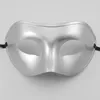 Mäns Masquerade Mask Fancy Dress Venetian Masks Masquerade Masker Plast Halv Ansiktsmask Valfri Multi-Färg (Svart, Vit, Guld, Silver) DHL