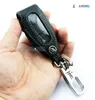 ADDAN Genuine Leather key Wallet fob Cover key ring Holder for Smart Key of FORD Focus Mondeo Ecosport car accessories