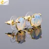 CSJA Natural Gemstone Cring Serrings Золотые украшения для женщин с огражденными розовыми кварцами тигр Eye Opal Lapis Lazuli Stone Bead Bearring Chol4567411