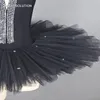 Costume de danse de Ballet pré-professionnel noir crêpe Tutu pour adulte ballerine Costume répétition Ballet Tutus BLL004