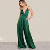 Gamba di Culotte Elegante Cami Tuta Donne Box Pieghettato Sexy Sexy V Collo Zipper Zipper Tute Caduta Superficie Surpt Beat Tuta senza maniche anteriori