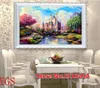 DIY Diamanten Stickerei Märchenschloss Landschaft 5D Zauberwürfel Runde Diamant Malerei Kreuzstich Kits Diamant Mosaik