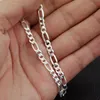 Fine 925 Sterling Silver Necklace 4MM 16-30Inch Classic Figaro Curb Chain Link, 925Silver Shake Chain Necklace New Style SN102