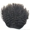 120gのアフリカの編組ヘアスタイルの柔らかい巻き毛の巾着ポニーのテール100％人間の髪の短いポニーテール未満の未処理の色